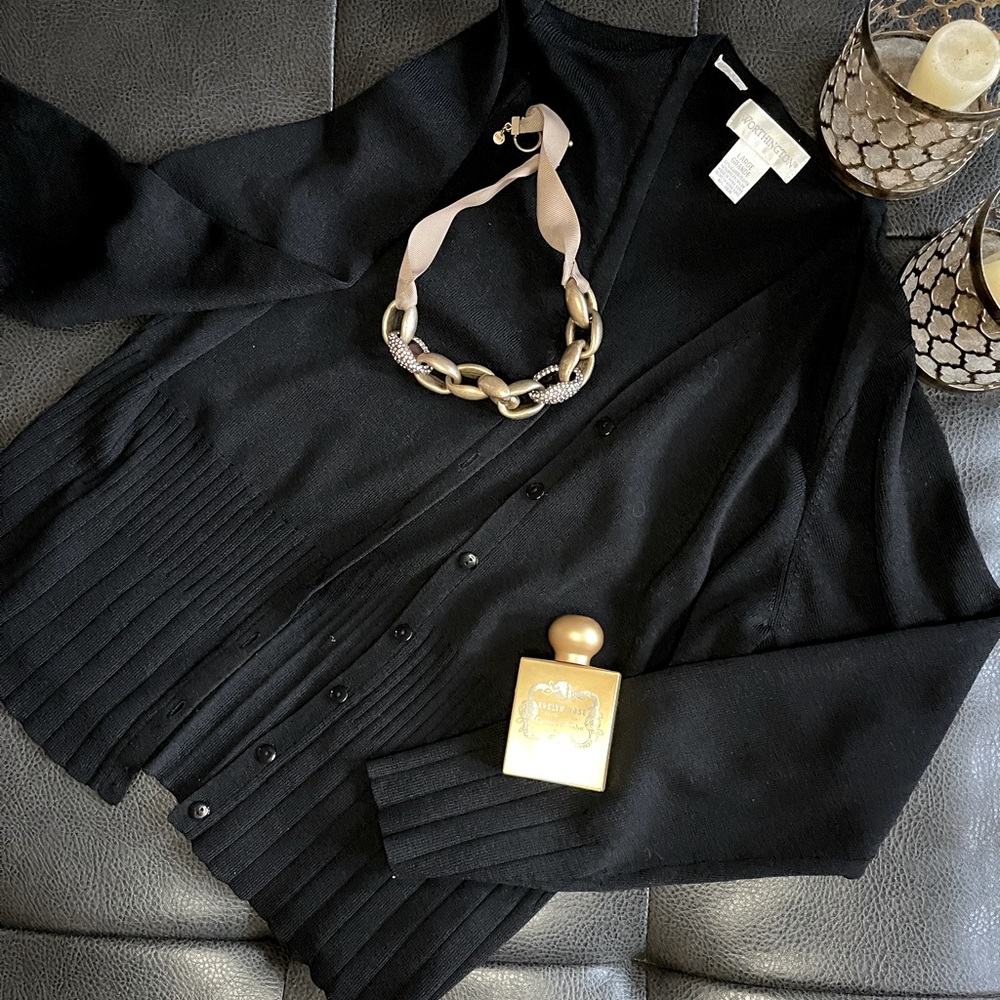 Black cardigan